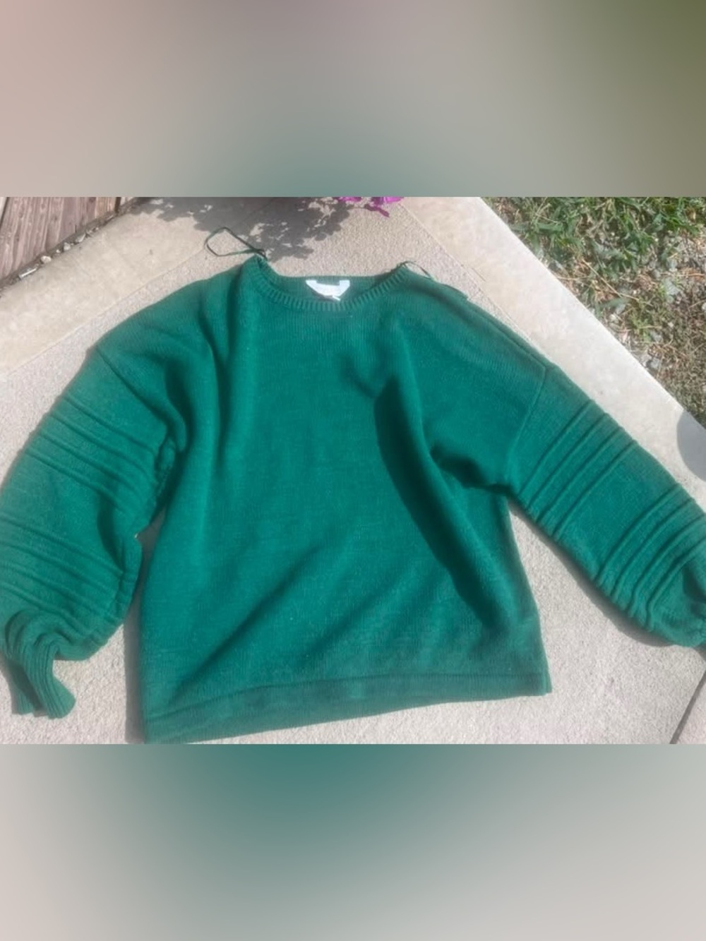 Cozy Forest Green Knit Sweater • size medium